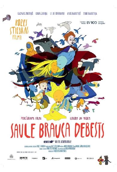 Saule brauca debesīs